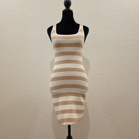 Babaton Dresses & Skirts - Babaton Women Mini Bodycon Tank Dress Size S Striped Square Neck Sleeveless